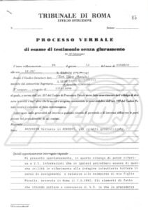 Il biondo di via del Macao nelle parole della madre di Mirella Gregori. Tribunale di Roma - Ufficio Istruzione, 13/10/1986 (prima parte)