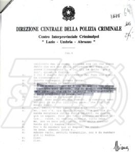 Il riferimento ai «praticoni» di S. Giuseppe al Nomentano nell'intercettazione telefonica tra Raoul Bonarelli e la moglie. Criminalpol, 13 ottobre 1993
