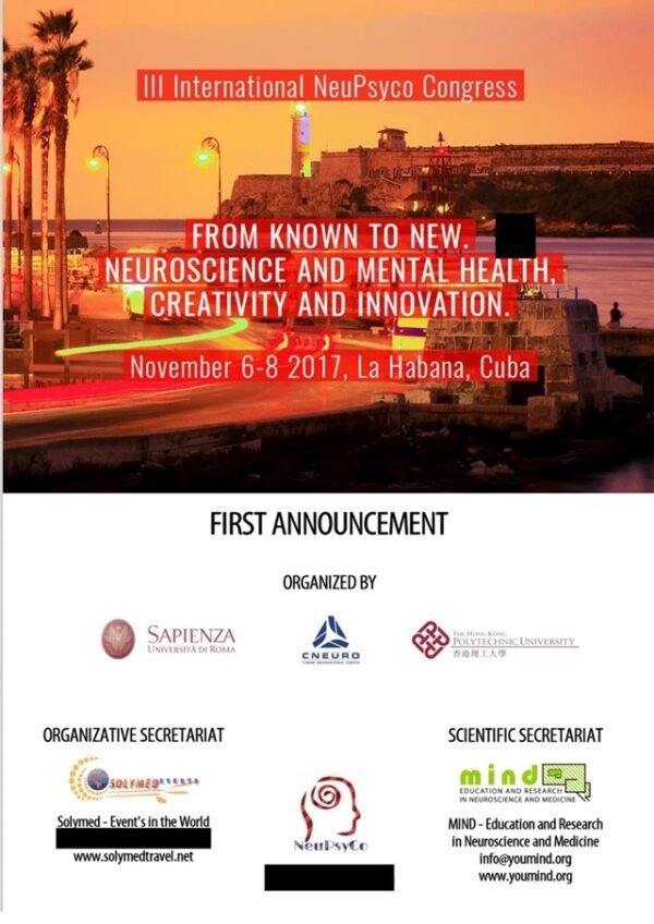 Locandina congresso NeuPsyco 2017 L’Avana, evento citato nell’analisi su Epstein e accademia italiana